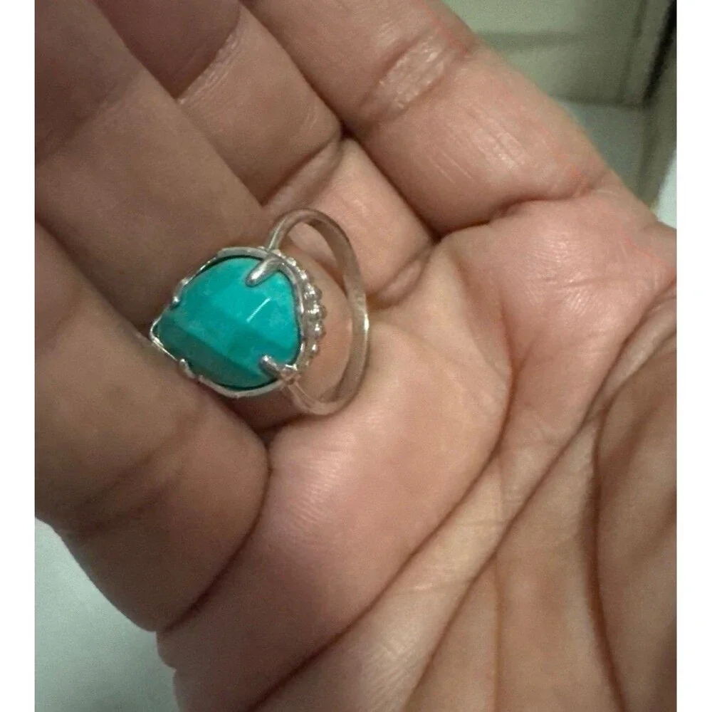 Kendra Scott Plated Blue Turquoise Ring Sz 7.